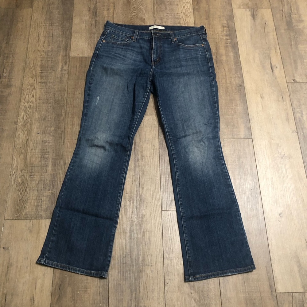 Levi Womens Jeans 12 515 boot cut mid rise blue denim pants 35x30